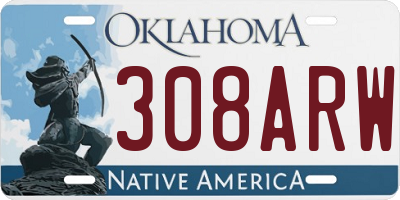 OK license plate 308ARW