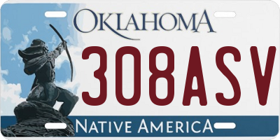 OK license plate 308ASV