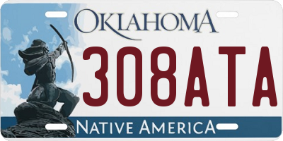 OK license plate 308ATA