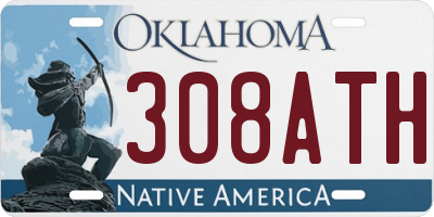 OK license plate 308ATH