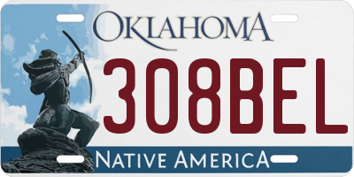 OK license plate 308BEL