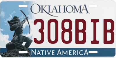 OK license plate 308BIB