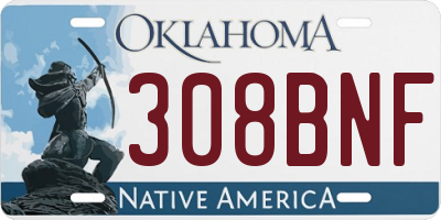 OK license plate 308BNF