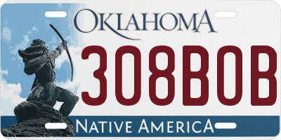 OK license plate 308BOB