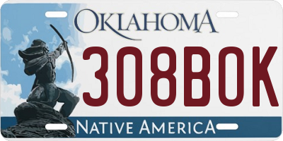 OK license plate 308BOK