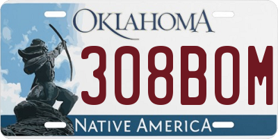 OK license plate 308BOM