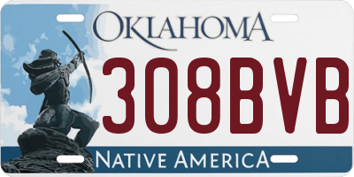 OK license plate 308BVB