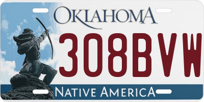 OK license plate 308BVW