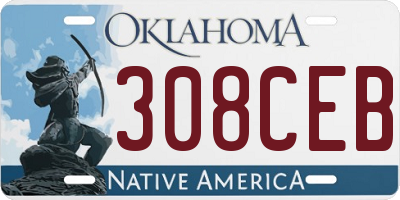 OK license plate 308CEB