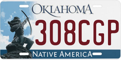 OK license plate 308CGP