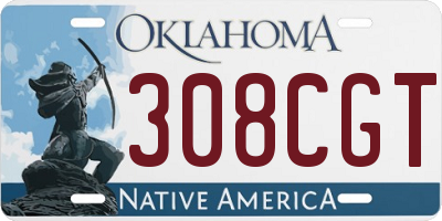 OK license plate 308CGT