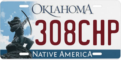 OK license plate 308CHP