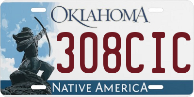OK license plate 308CIC