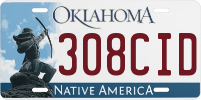OK license plate 308CID