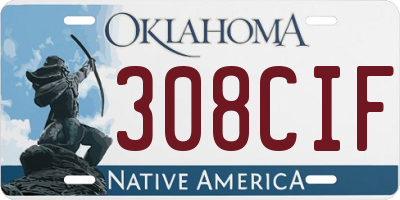 OK license plate 308CIF