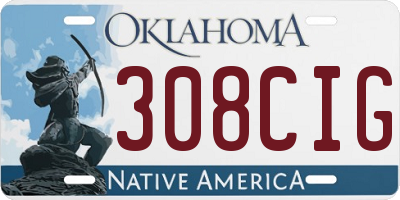OK license plate 308CIG