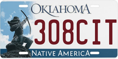 OK license plate 308CIT