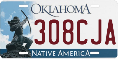 OK license plate 308CJA