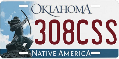 OK license plate 308CSS