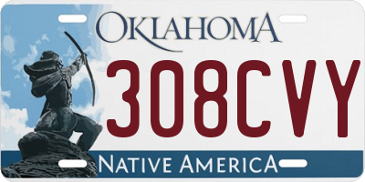 OK license plate 308CVY