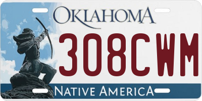OK license plate 308CWM