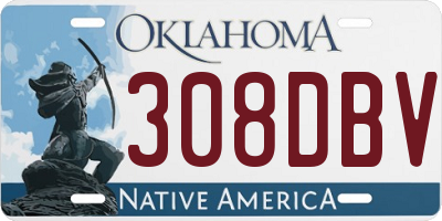 OK license plate 308DBV