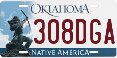 OK license plate 308DGA