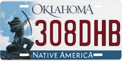 OK license plate 308DHB