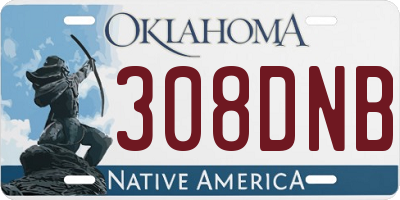 OK license plate 308DNB