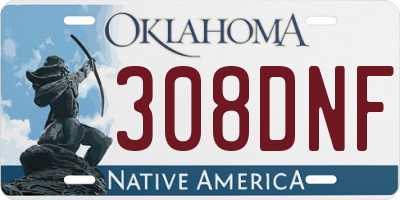 OK license plate 308DNF