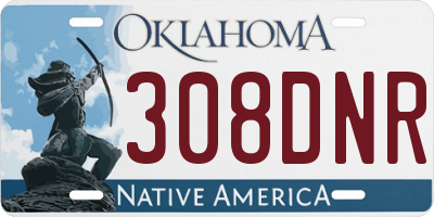 OK license plate 308DNR