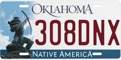 OK license plate 308DNX
