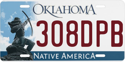 OK license plate 308DPB