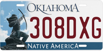 OK license plate 308DXG