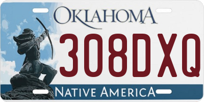 OK license plate 308DXQ