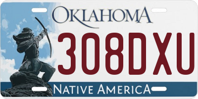 OK license plate 308DXU