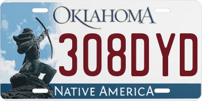 OK license plate 308DYD