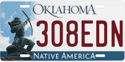 OK license plate 308EDN