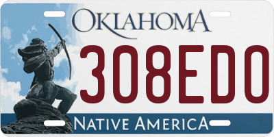 OK license plate 308EDO