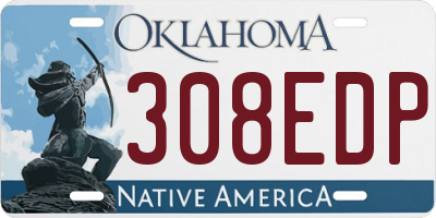 OK license plate 308EDP