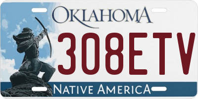 OK license plate 308ETV