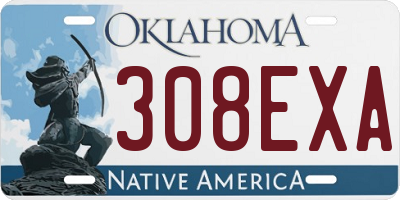 OK license plate 308EXA