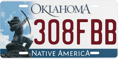 OK license plate 308FBB