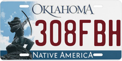 OK license plate 308FBH
