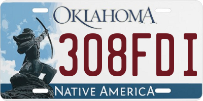 OK license plate 308FDI