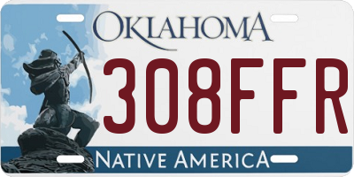 OK license plate 308FFR