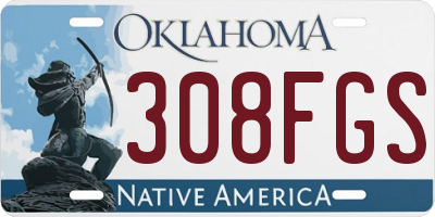 OK license plate 308FGS