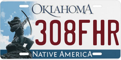 OK license plate 308FHR