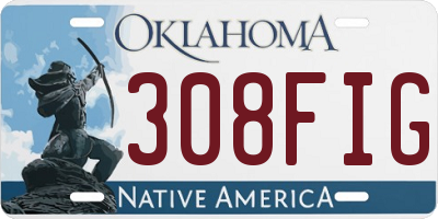 OK license plate 308FIG