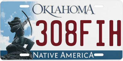 OK license plate 308FIH